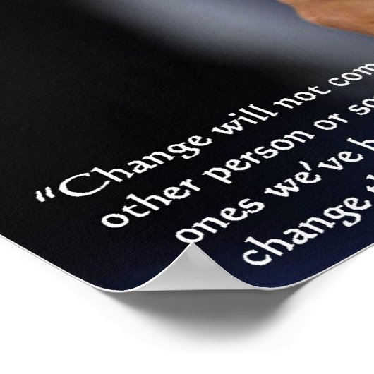 Barack Obama on "Change" Wisdom Quote Collectible Poster (Hoek)