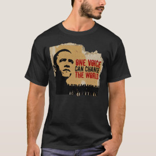 BARACK OBAMA-ONE STEM KAN DE WERELD B VERANDEREN T-SHIRT