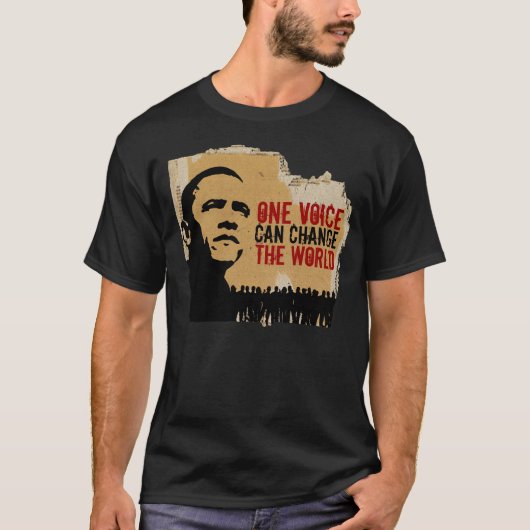 BARACK OBAMA-ONE STEM KAN DE WERELD B VERANDEREN T-SHIRT (Voorkant)