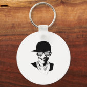 Barack Obama Pet Bandana Glasses Sleutelhanger (Voorkant)
