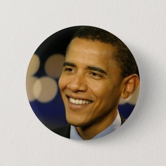 Barack Obama Pin Ronde Button 5,7 Cm (Voorkant)
