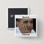 Barack Obama Pin Vierkante Button 5,1 Cm (Voorkant /achterkant)