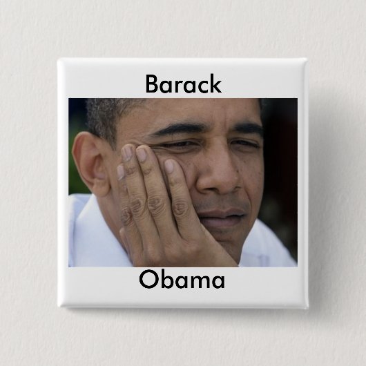 Barack Obama Pin Vierkante Button 5,1 Cm (Voorkant)