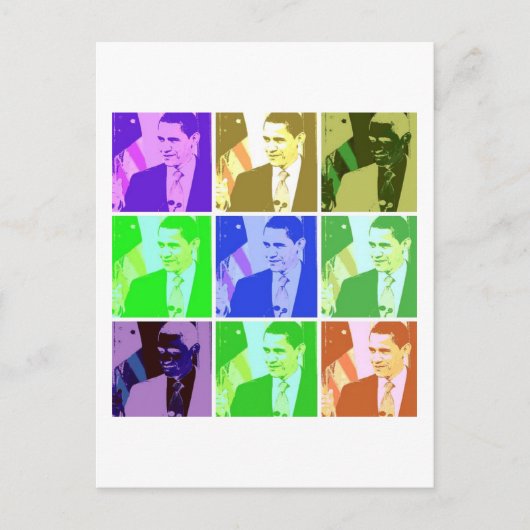 Barack Obama Pop Art Briefkaart (Voorkant)