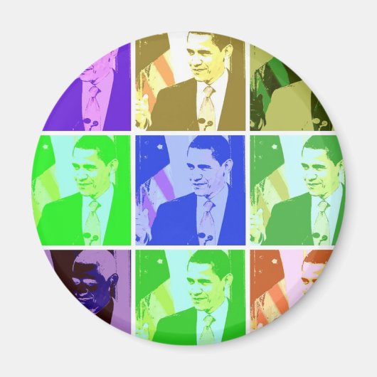 Barack Obama Pop Art Magneet (Voorkant)