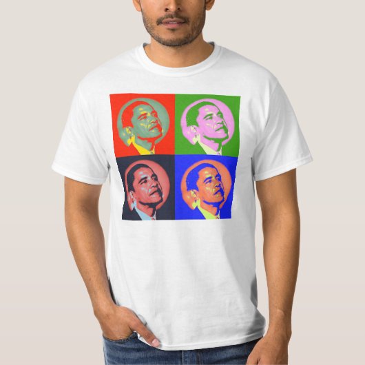 Barack Obama Pop Art T Shirt (Voorkant)