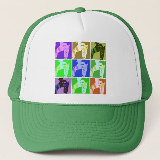 Barack Obama Pop Art Trucker Pet (Voorkant)