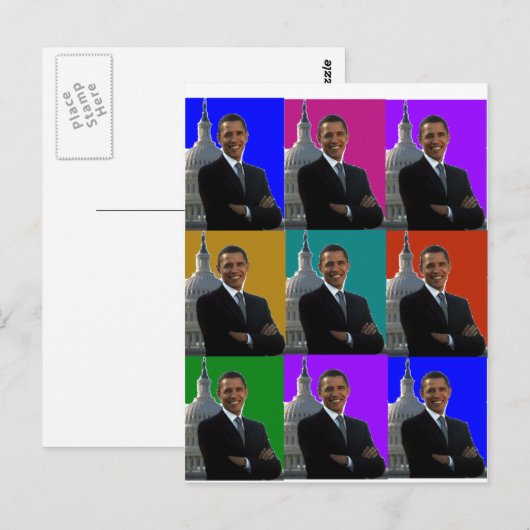 Barack Obama POPART . T-shirts en cadeautjes Briefkaart (Voorkant / Achterkant)