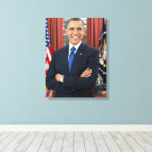 Barack Obama portret Canvas Afdruk (Insitu (Houten vloer))