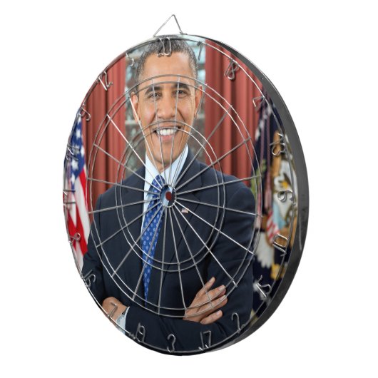 Barack Obama portret Dartbord (Voorkant Rechts)