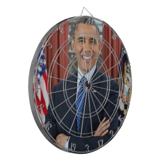 Barack Obama portret Dartbord (Voorkant Links)