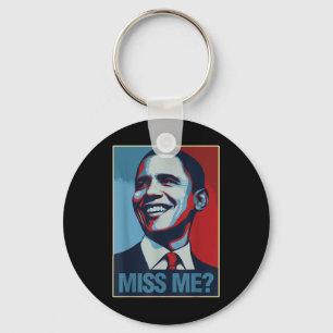 Barack Obama Portret Miss Me Citaat Liberaal-Democ Sleutelhanger