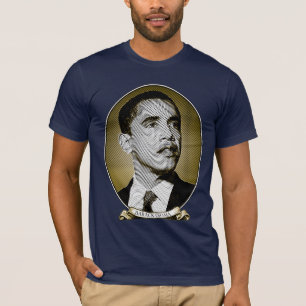 Barack Obama - Portret van A President Intaglio T-shirt
