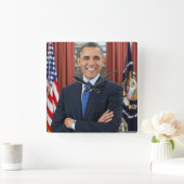 Barack Obama portret Vierkante Klok (Huis)