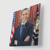 Barack Obama portret Vierkante Klok (Hoek)