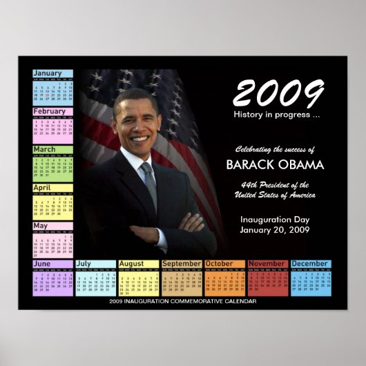 Barack Obama Poster met 2009 kalender (Voorkant)