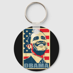 Barack Obama President 44 American Flag Happy Demo Sleutelhanger