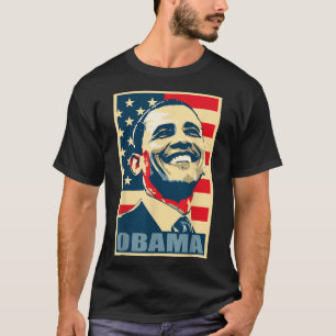 Barack Obama President 44 American Flag Happy Demo T-shirt