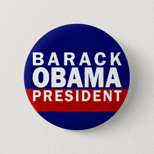 Barack Obama: President! (Pinback-Button) Ronde Button 5,7 Cm (Voorkant)