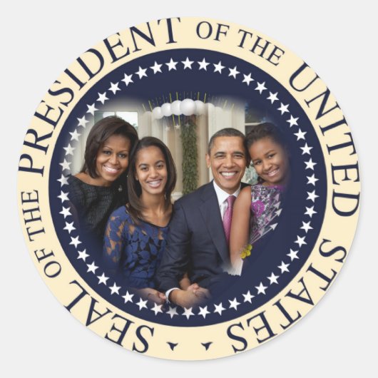 Barack Obama President van de Verenigde Staten Ronde Sticker (Voorkant)