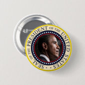 Barack Obama Presidentiële zegal Ronde Button 5,7 Cm (Voorkant /achterkant)