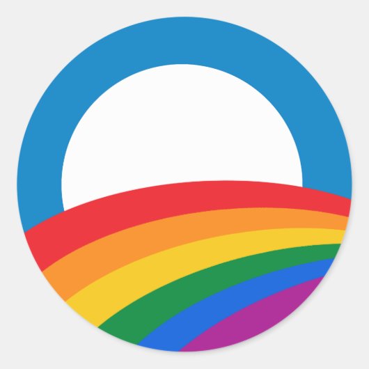 Barack Obama Pride Knop - Ronde Sticker (Voorkant)