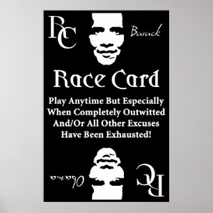 Barack Obama Race Kaart Poster