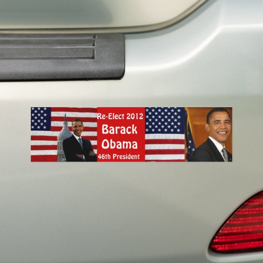 BARACK OBAMA-Re-Elect_ Bumpersticker (Op auto)