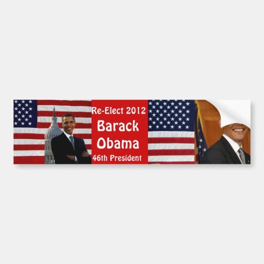 BARACK OBAMA-Re-Elect_ Bumpersticker (Voorkant)