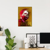 Barack Obama Red en Gold Poster (Thuiskantoor)