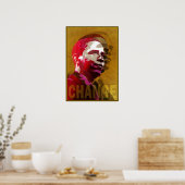 Barack Obama Red en Gold Poster (Keuken)
