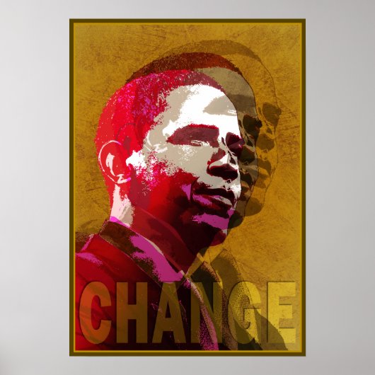 Barack Obama Red en Gold Poster (Voorkant)