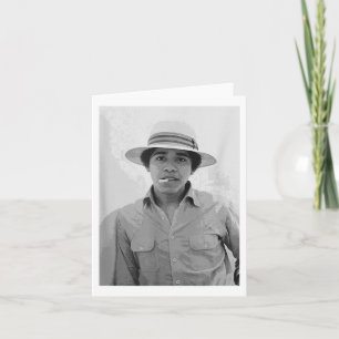 Barack Obama retro jonge Obama roken in Kaart