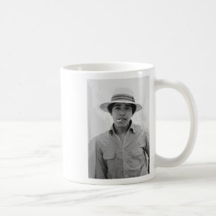 Barack Obama retro jonge Obama roken in Koffiemok