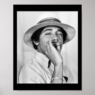 Barack Obama retro jonge Obama roken in Poster