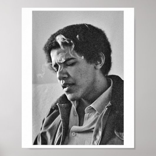 Barack Obama retro jonge Obama roken in Poster (Voorkant)