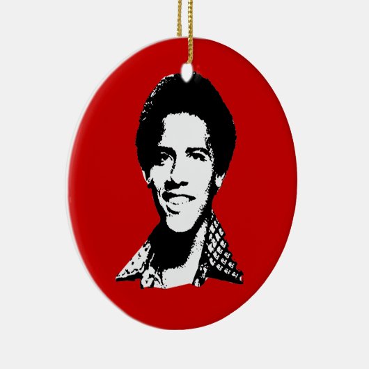 Barack Obama retro Keramisch Ornament (Rechts)