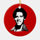 Barack Obama retro Keramisch Ornament (Voorkant)