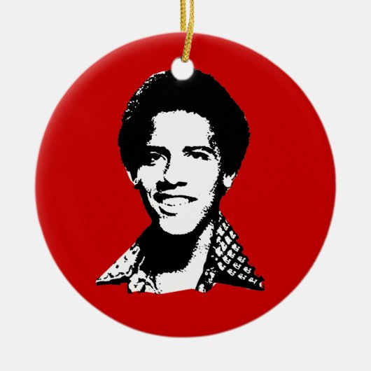 Barack Obama retro Keramisch Ornament (Voorkant)