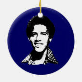 Barack Obama retro Keramisch Ornament (Achterkant)