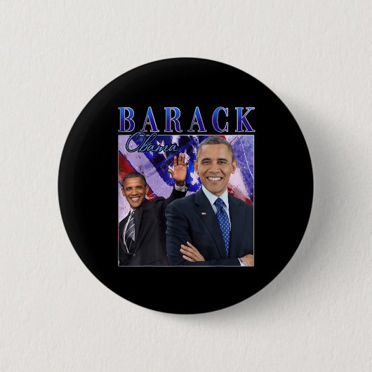 Barack Obama Retro Stijl Ronde Button 5,7 Cm (Voorkant)