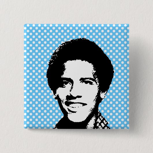Barack Obama retro Vierkante Button 5,1 Cm (Voorkant)