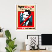 Barack Obama Road naar het socialistische Poster (Thuiskantoor)