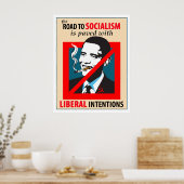 Barack Obama Road naar het socialistische Poster (Keuken)