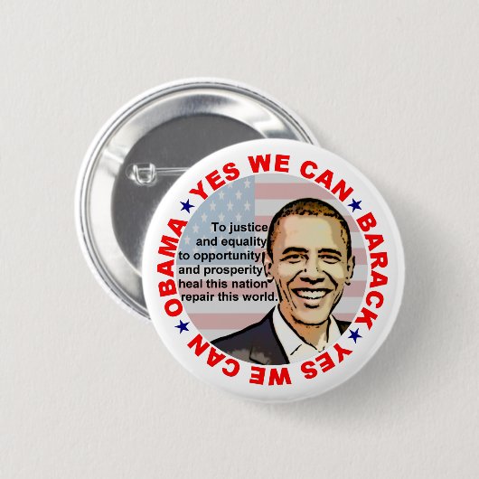 Barack Obama Ronde Button 5,7 Cm (Voorkant /achterkant)
