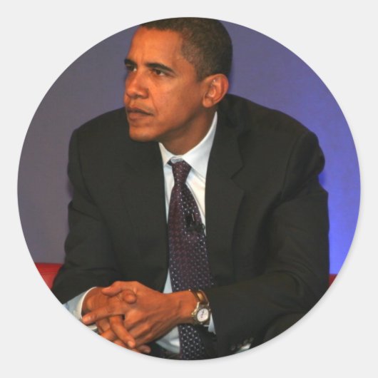 Barack Obama Ronde Sticker (Voorkant)