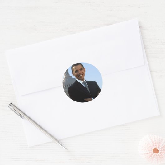 Barack Obama Ronde Sticker (Envelop)