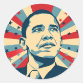 Barack Obama Ronde Sticker (Voorkant)