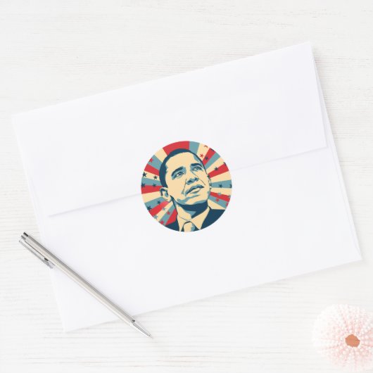 Barack Obama Ronde Sticker (Envelop)
