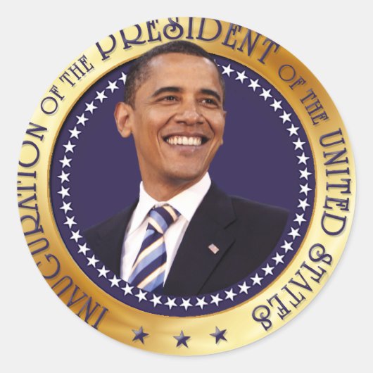Barack Obama Ronde Sticker (Voorkant)